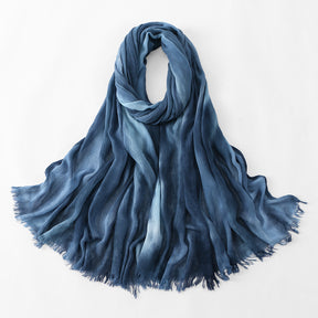 VE134  Ethnic Rainbow Tie-Dye Crinkle Rayon Hijab
