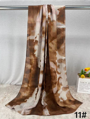 HY013 Printed modal Muslim hijab single stitch