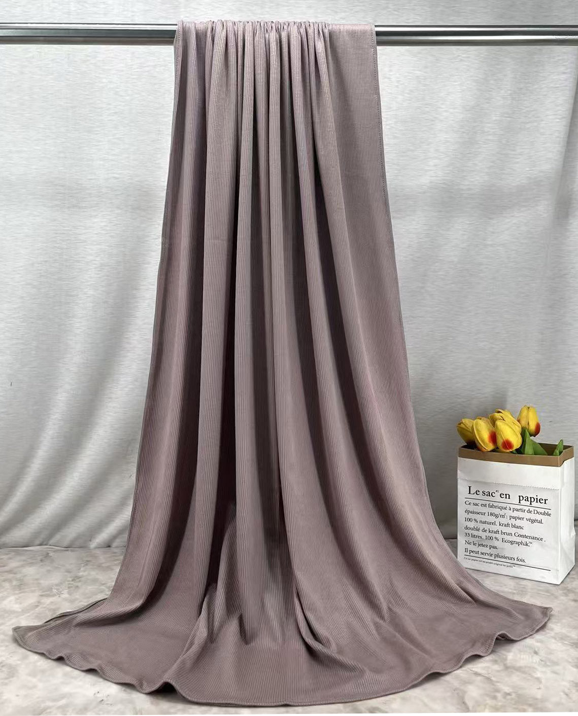 HY017  Plain Bamboo Fiber Ribbed Jersey Hijab