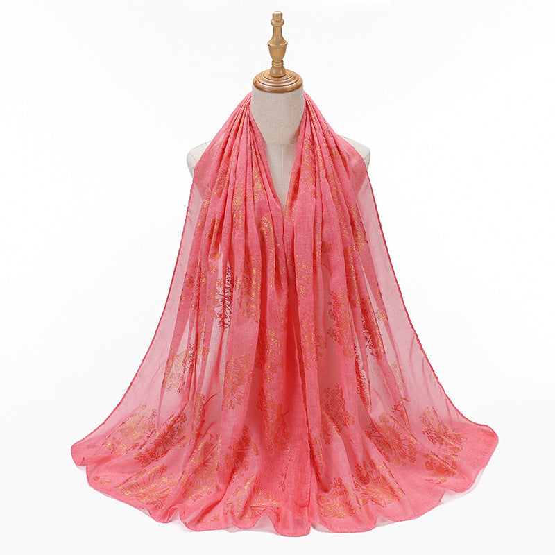 MSL189  Foil-stamped floral pattern women's hijab