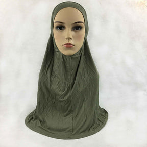 HY016  Plain Mercerized Cotton Jersey Instant Hijab + Jersey Cap Set