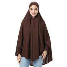 22201-22210  Plain High-Stretch Polyester Ruffled-Edge Sleeve Hijab