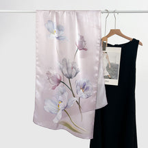 FSHHE  Elegant Versatile 100% Mulberry Silk Printed Scarf