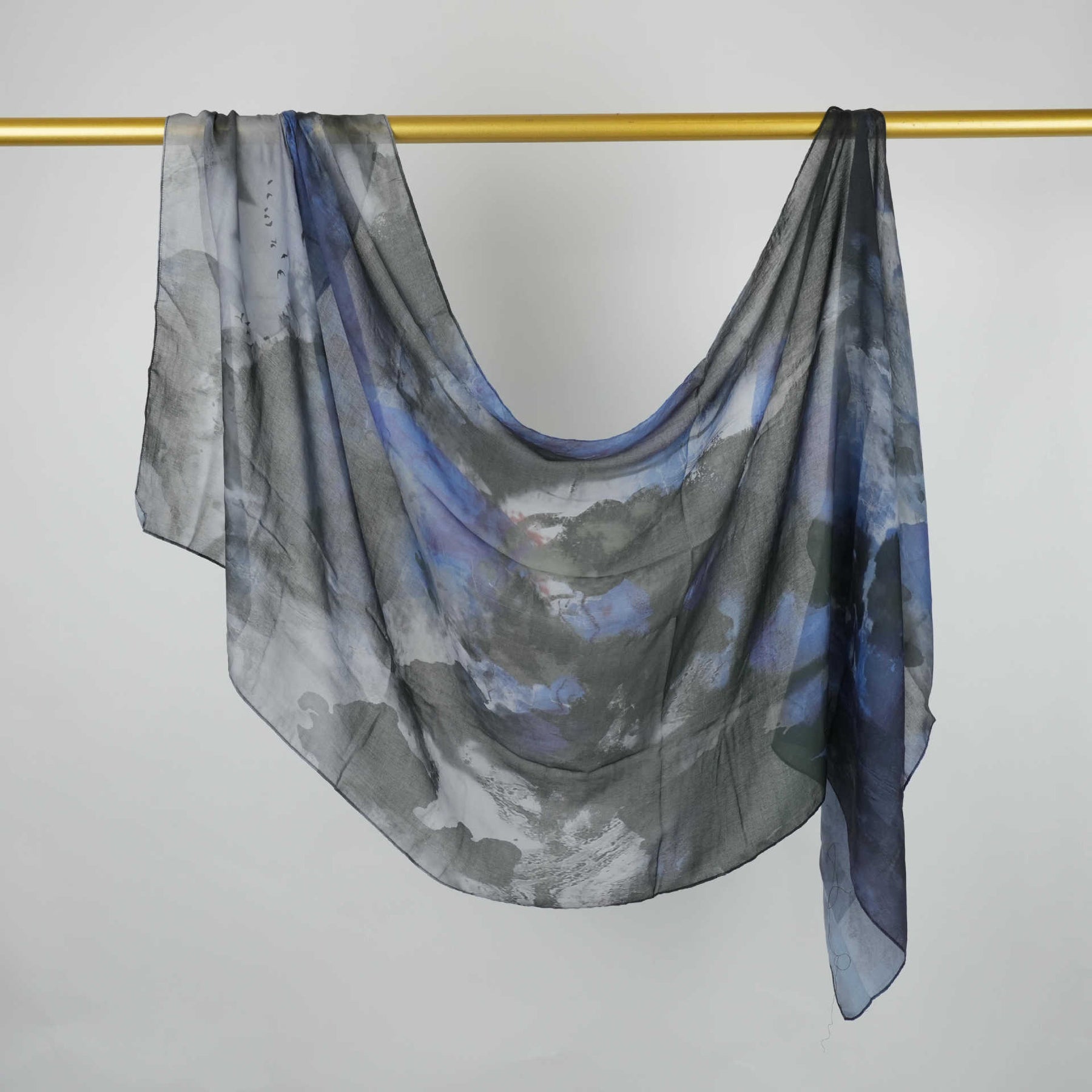 BF007  Polyester-cotton tie-dye watercolor hijab