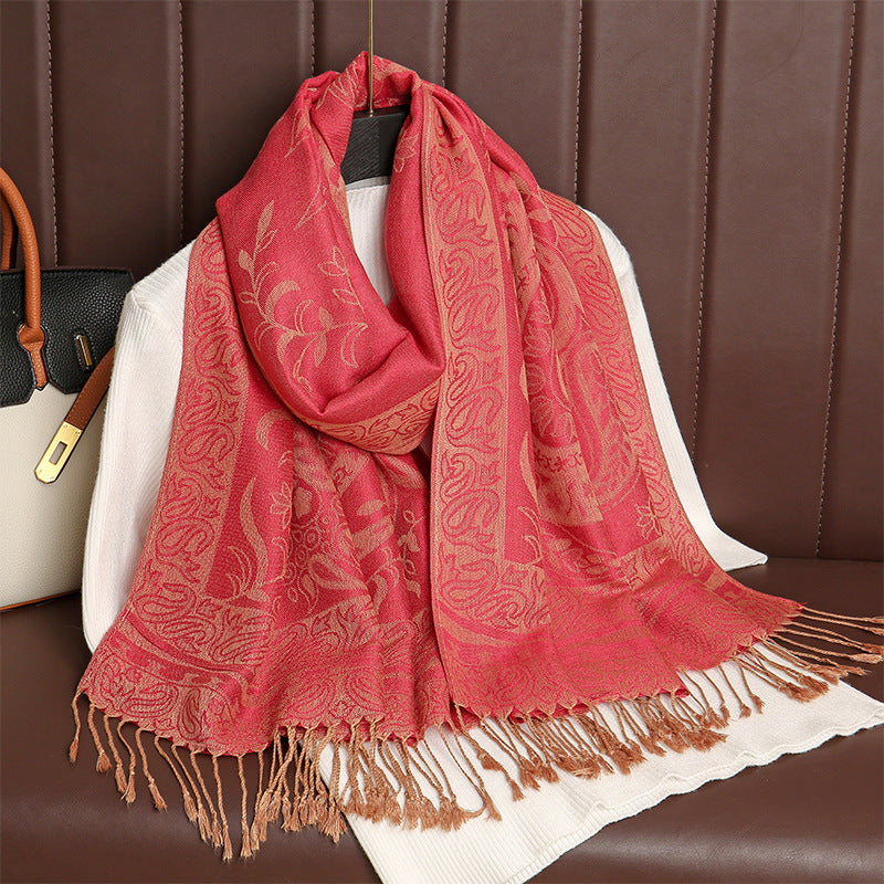 MY10 Hot sale autumn cashmere shawl women's jacquard scarf