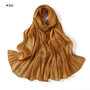 YZ330  Plain Sea Island Silk Embroidered Satin Hijab