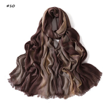 YZ331  Gradient Viscose Crinkle Long Hijab Lightweight Breathable