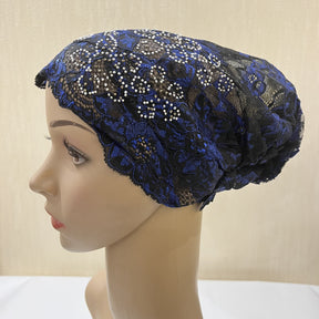 H311 lace Flower hijab turban hat