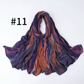 SS010 Breathable Sun-Protective Modal Tie-Dye Crinkled Hijab