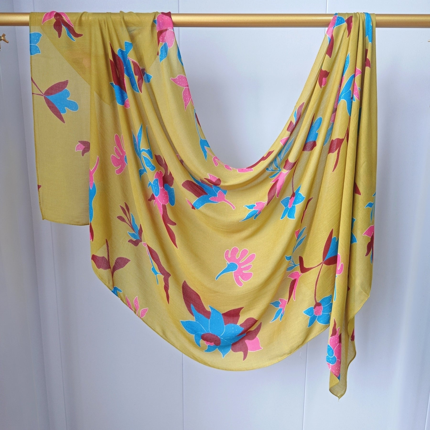 JB020  Fashion Single Stitch Printed Modal Hijab