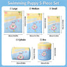 #110-Swimming Puppy 5 Piece Set （Small Medium Large + Cylinder + Bra）