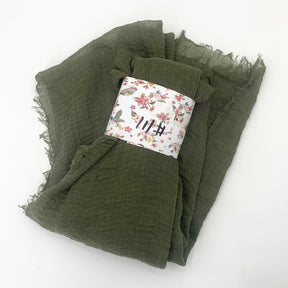 WJ01  Plain Seersucker Crinkle Fringe Edge Large Hijab
