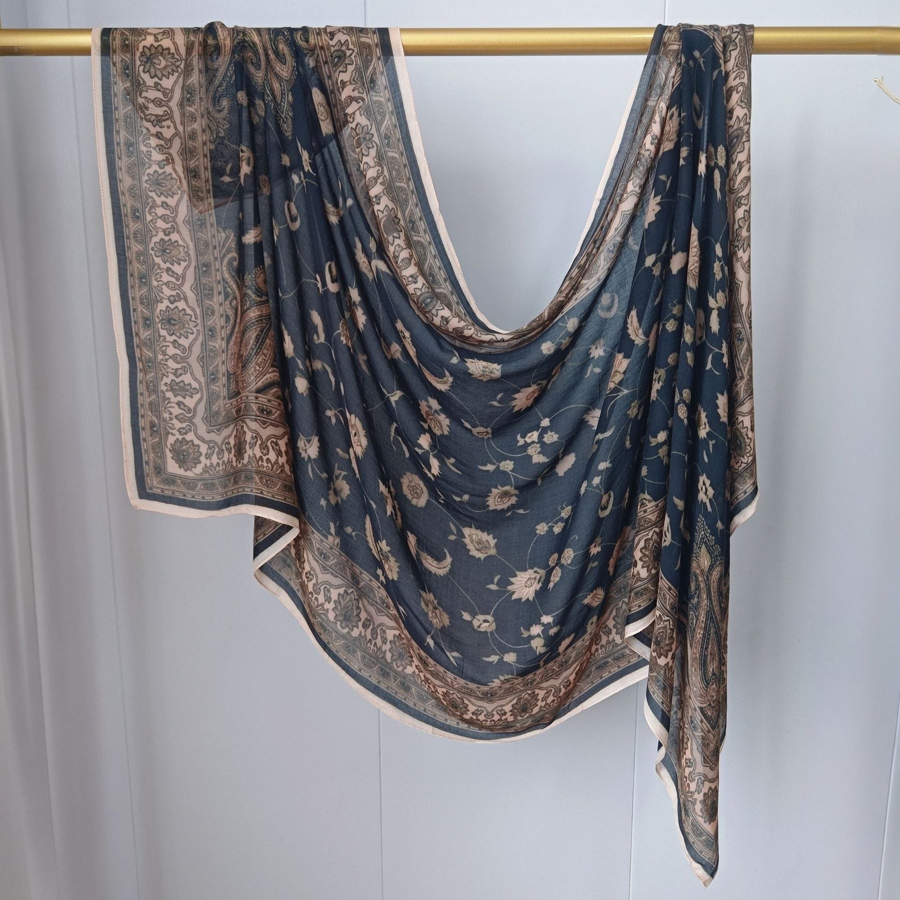 JB020  Fashion Single Stitch Printed Modal Hijab