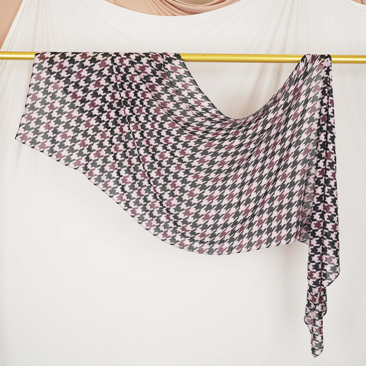 DL002  Double-Sided Modal Printed Single-Stitch Right-Angle Rolled-Edge Hijab