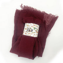 WJ01  Plain Seersucker Crinkle Fringe Edge Large Hijab
