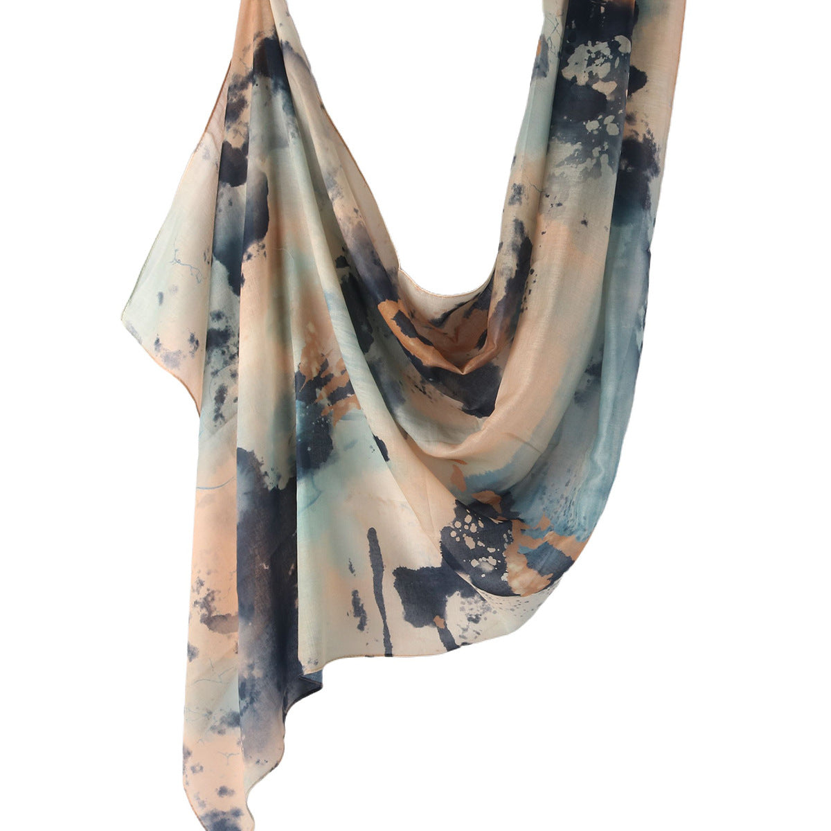 WJ001  Printed Tie-Dye Polyester Long Hijab