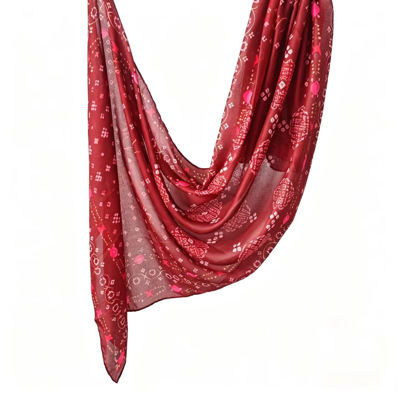 JB030 Printed Double-Sided Polyester Cotton Hijab