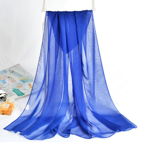 QWS05  Long Plain Chiffon Sun Protection Hijab