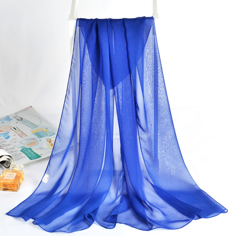 QWS05  Long Plain Chiffon Sun Protection Hijab