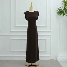 LR962  Plain Bow Abaya Dress Set