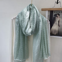 色 麻薄款 Plain Linen Lace Cotton Hijab - Color Option