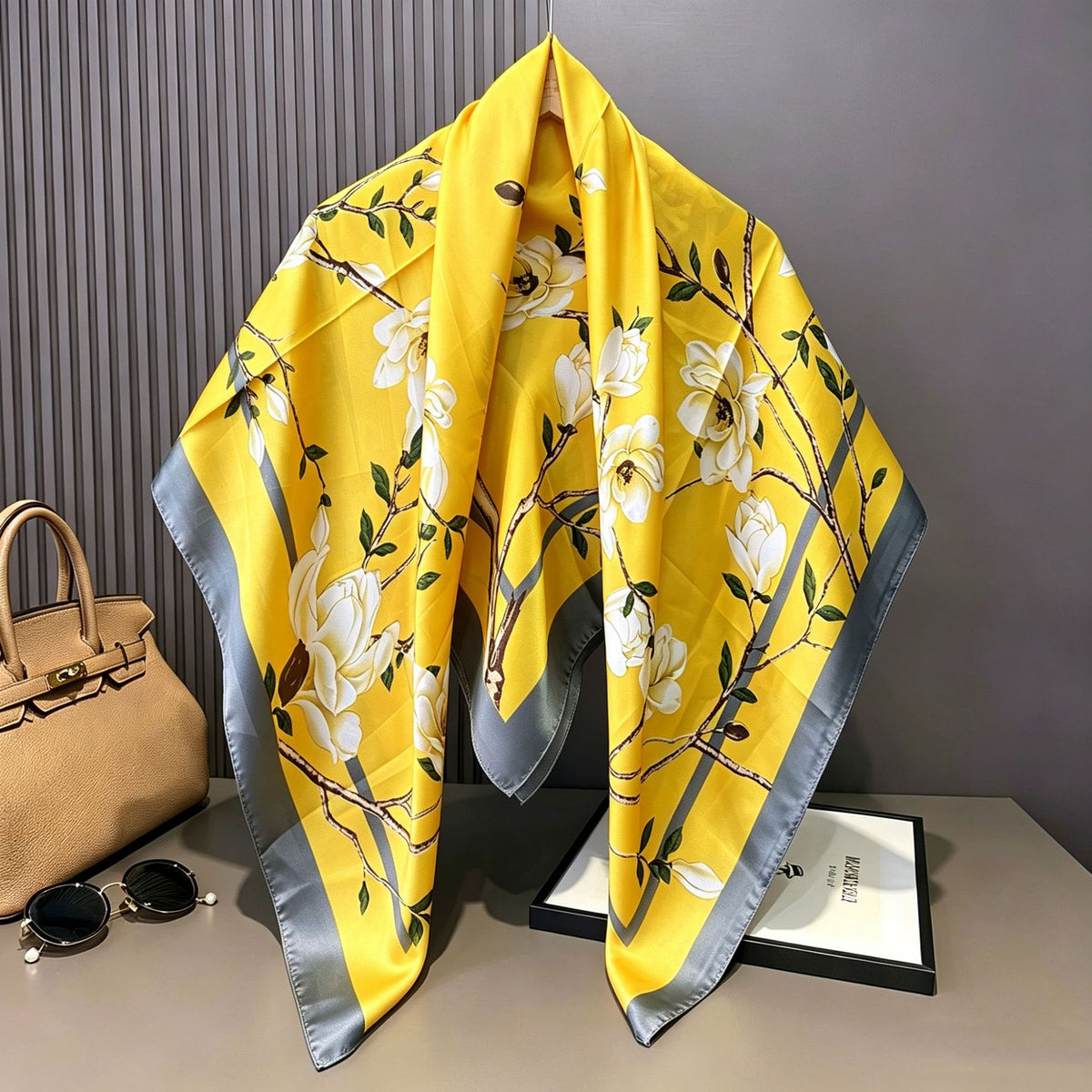 S11001  110*110 cm Printed Silk-Look Large Square Scarf