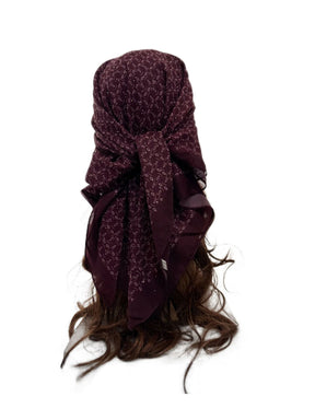 ASYLT552509018  90*90cm Paisley Printed Polyester Hotfix Rhinestone Square Scarf