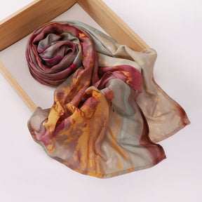 MSL395  Modal printed double stitch scarf