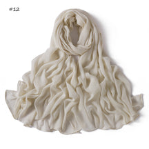 YZ322  Plain Washed-Dye Modal Crinkle Rolled-Edge Hijab