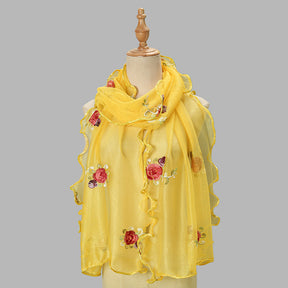 YSY559 Exquisite yarn embroidered scarf shawl