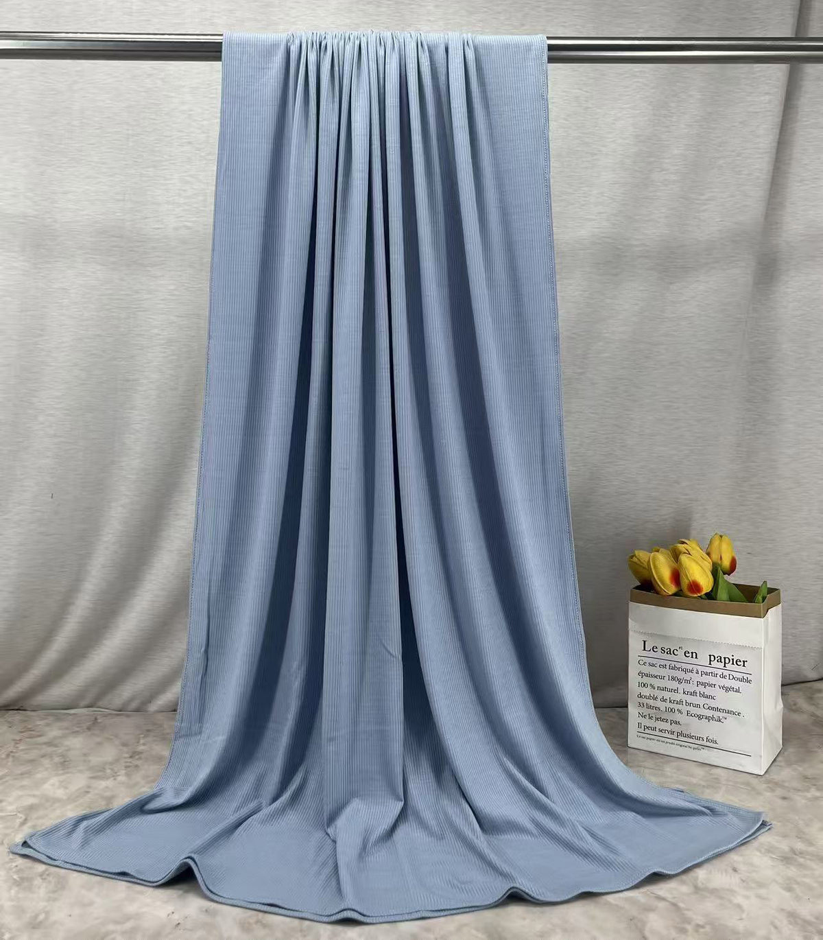 HY017  Plain Bamboo Fiber Ribbed Jersey Hijab