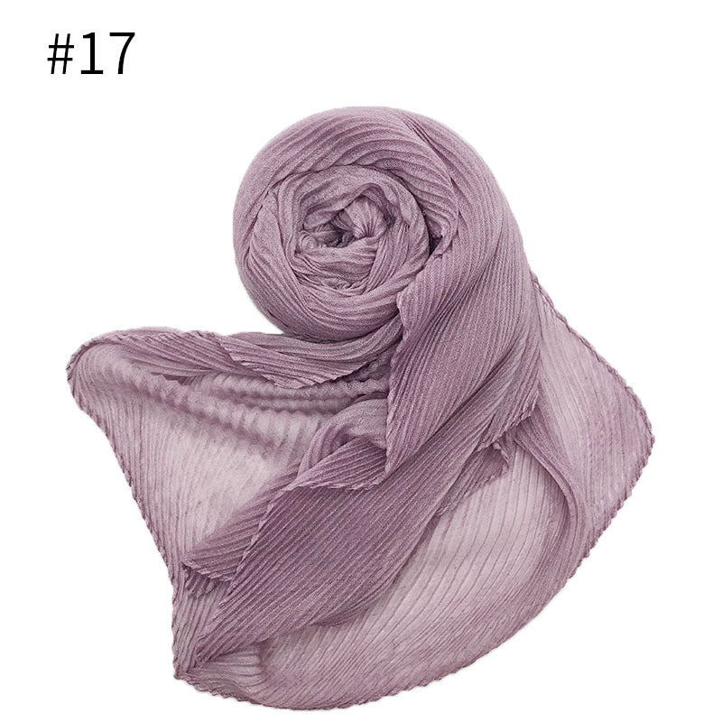 ND349  Plain Breathable Voile Twill Crinkle Hijab