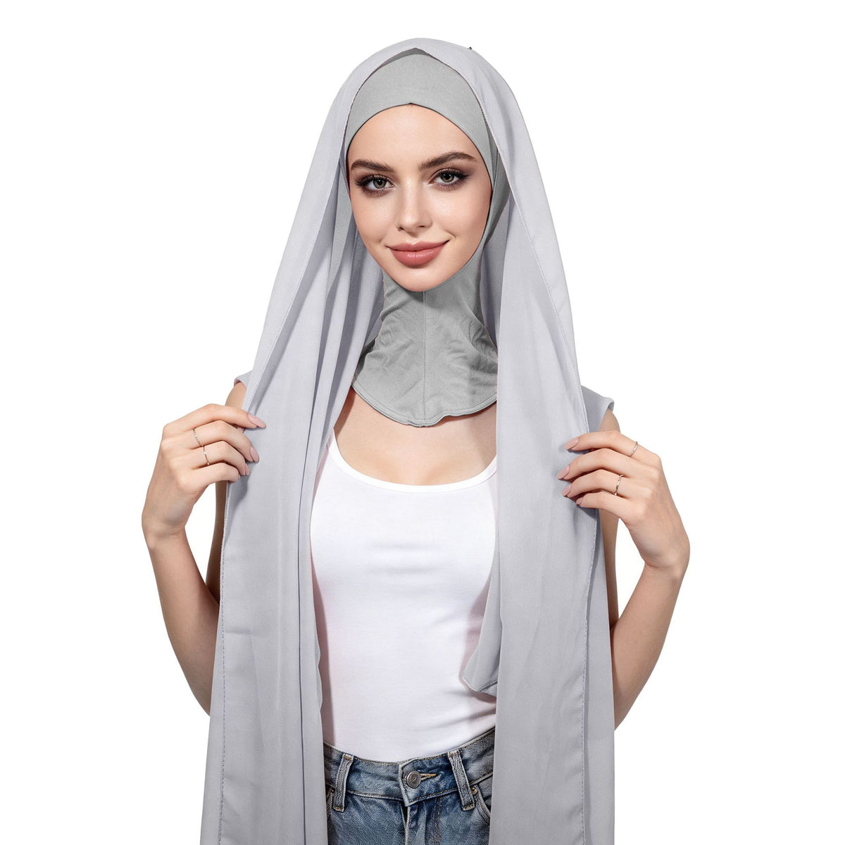 CB-01  Chiffon Scarf Hat Set with Pearl