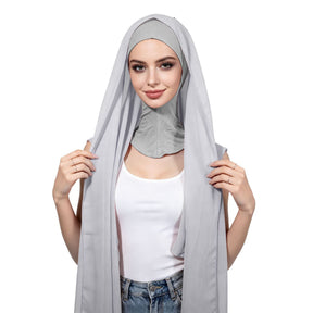CB-01  Chiffon Scarf Hat Set with Pearl