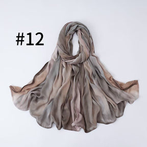 SS010 Breathable Sun-Protective Modal Tie-Dye Crinkled Hijab