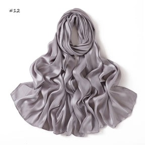 YZ291  Striped Satin Long Scarf Shawl