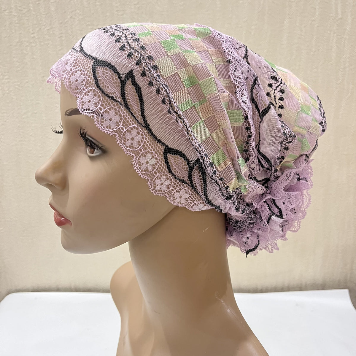 H311 lace Flower hijab turban hat