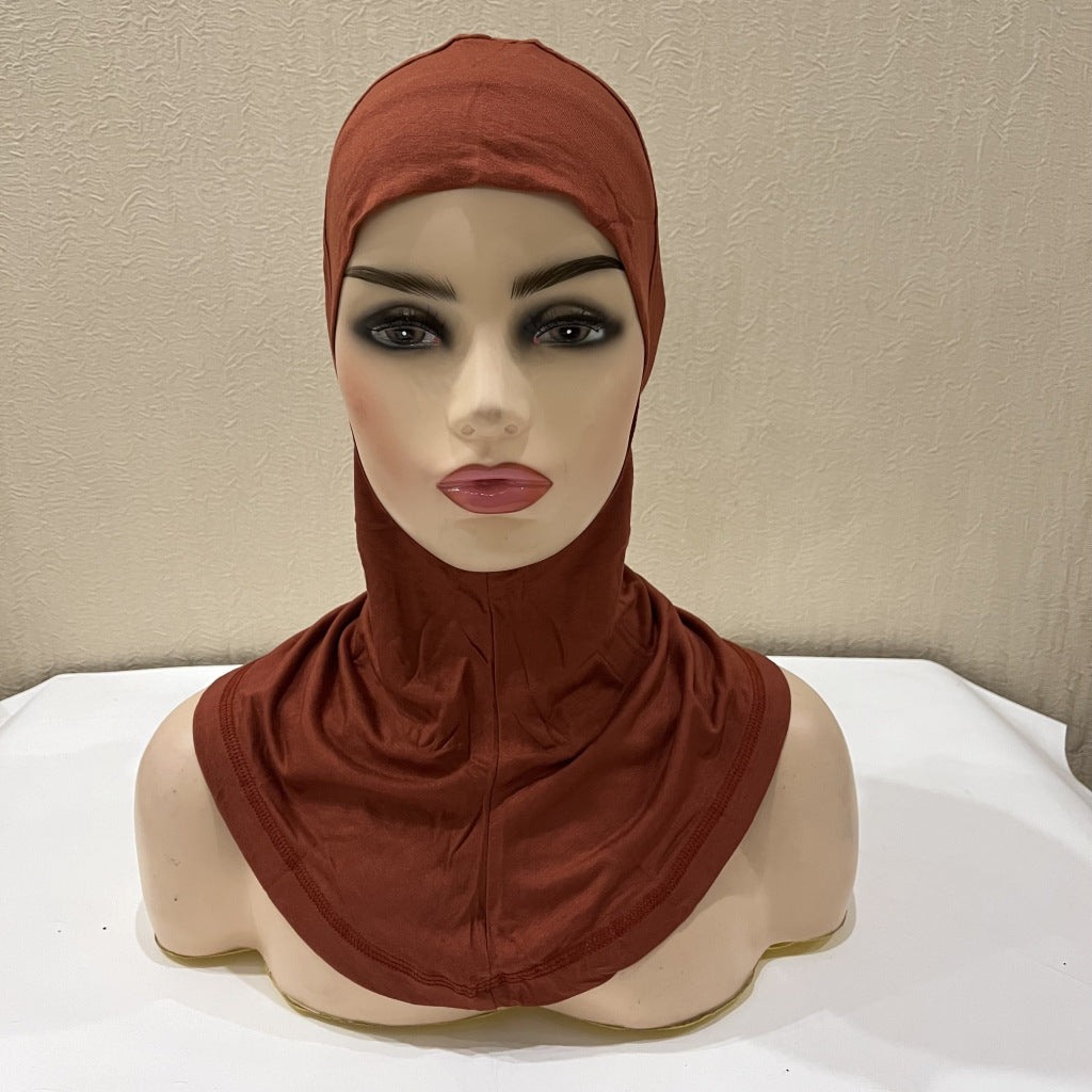 H173 Modal mercerized cotton plain instant hijab turban hat