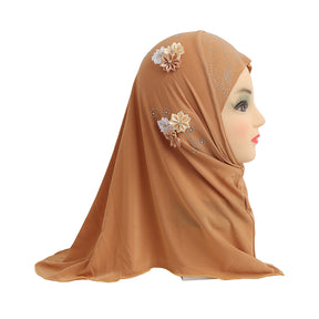 H075  Little girl hijab child cap