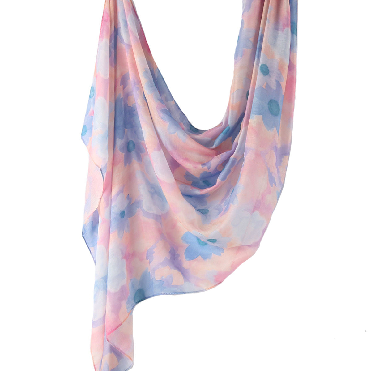 WJ001  Printed Tie-Dye Polyester Long Hijab