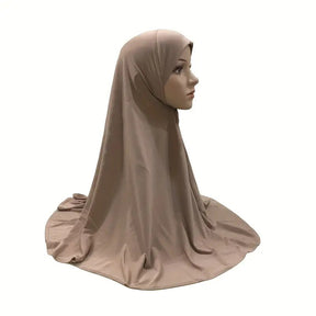 S45136 Solid color veil robe pullover headscarf