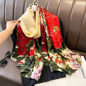 21203  Printed Extra-Long Lightweight Polyester Layering Scarf