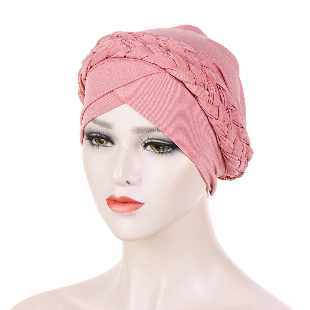 M04 fashion plain hijab turban hat