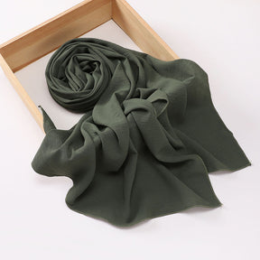 MSL426   Imitation cotton and linen pleated hijab