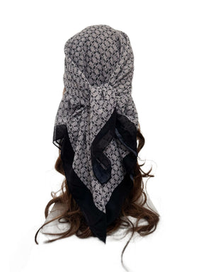 ASYLT552509018  90*90cm Paisley Printed Polyester Hotfix Rhinestone Square Scarf