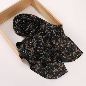 MSL358  Rose flower print hijab (MOQ:2 pieces)