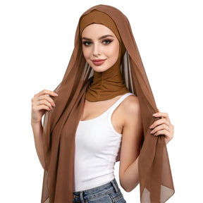 CB-01  Chiffon Scarf Hat Set with Pearl