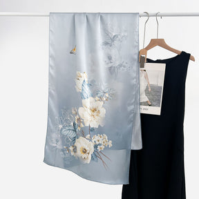FSHHE  Elegant Versatile 100% Mulberry Silk Printed Scarf