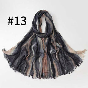 WJA485  Gradient Tie-Dye Autumn/Winter Crinkled Hijab