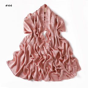 YZ325  Plain Hotfix Rhinestone Crinkled Satin Hijab